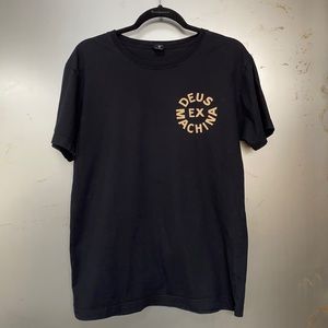 Men’s Deus Ex Machina classic tee. Black with graphic on the back size M.